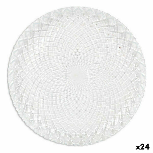 Jälkiruokalautanen ø 19 cm, timanttikuvio, läpinäkyvä, 24 kpl lautaset