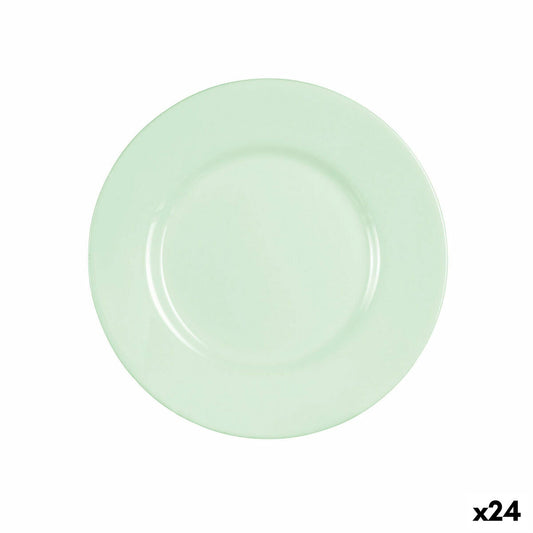 Jälkiruokalautanen Ø 19 cm vihreä lasi, pinottava & mikroaaltovalmis, 24 kpl