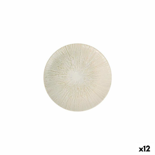 Jälkiruokalautanen Ø 20 cm, 12 kpl - kuviollinen luonnonvalkoinen, kahvihetkiin