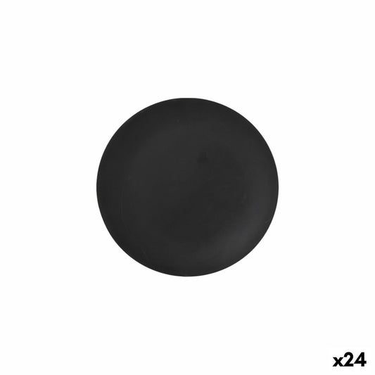 Jälkiruokalautanen 20 cm, melamiini mattamusta 24 kpl - kahviloihin & juhliin