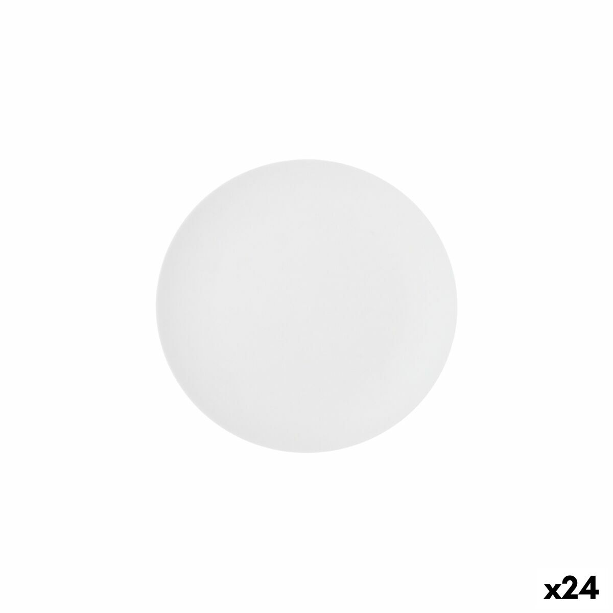 Jälkiruokalautanen 20 cm melamiini, matt valkoinen - 24 osaa paketti tarjoiluun