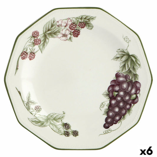 Jälkiruokalautanen Ø 20,5 cm, 6 kpl, posliinia, pinottava Victorian-kuosi