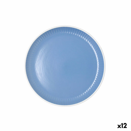 Jälkiruokalautanen 21,5 cm, sininen keramiikka, 12 kpl, pinottava, kakkupaloille