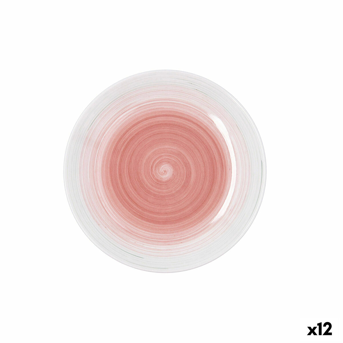 Jälkiruokalautanen keramiikka Ø 19 cm, pinkki, 12 osaa, pinottava astiasarja