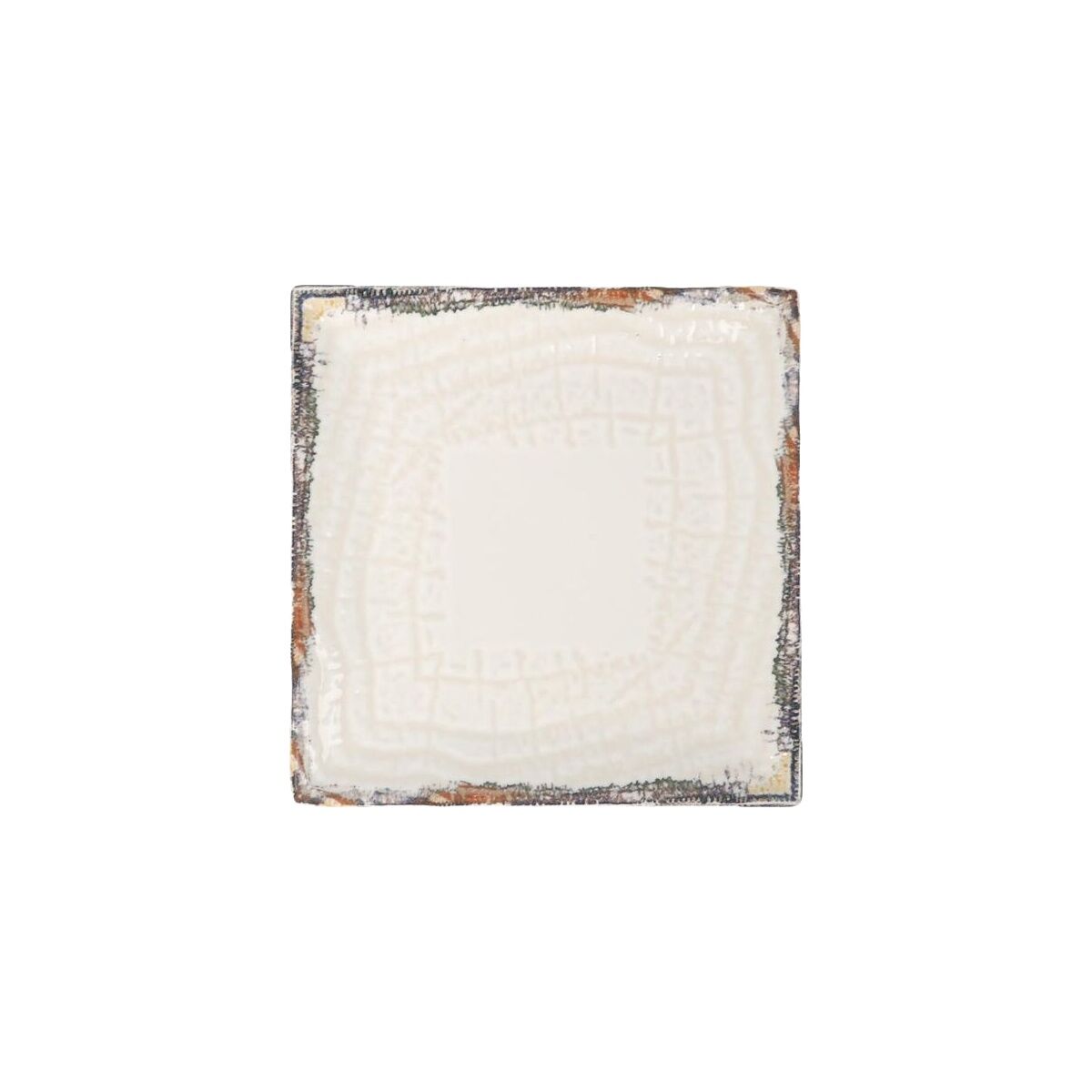 Jälkiruokalautaset 12 kpl 18 x 18 x 2 cm, valkoinen rustiikkireuna Albus