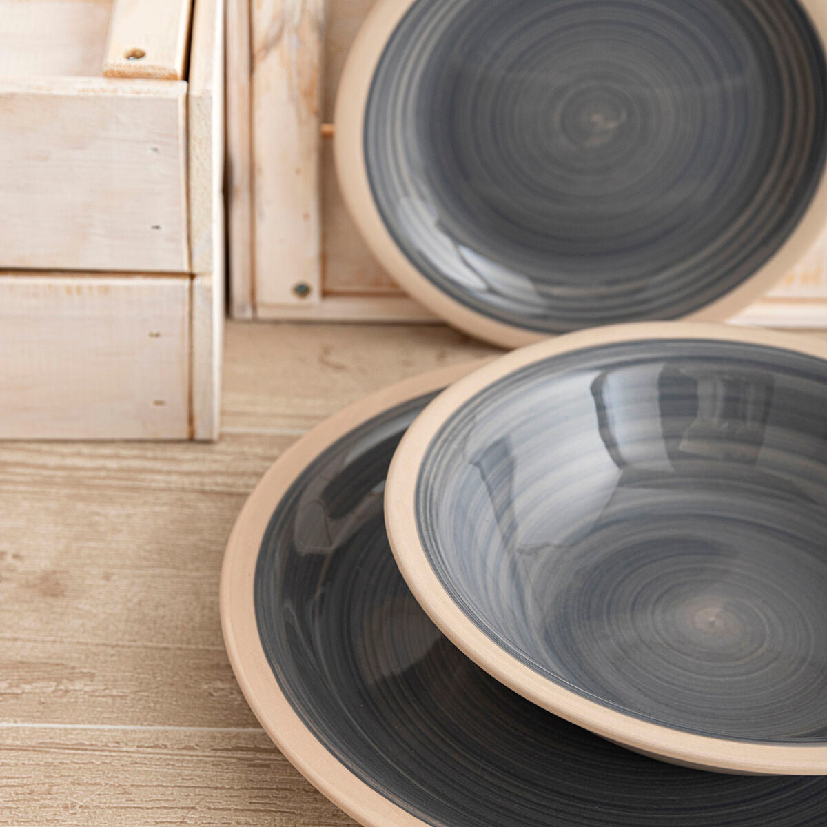 Jälkiruokalautanen 19 cm keramiikka, beige, 12 kpl, pinottava - kotiin