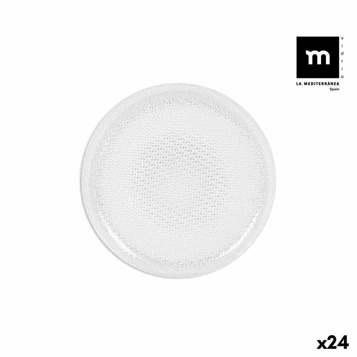 Jälkiruokalautaset 24 kpl teksturoitu lasi ø 19 cm, 1,7 cm - La Mediterránea