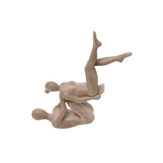Joogapatsas koristehahmo beige 20 x 10 x 50 cm, resiini-alumiini, sisustukseen