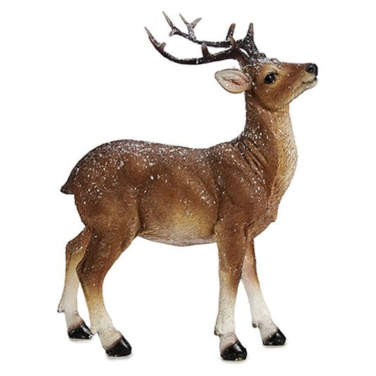 Joulukoriste peura 8,5 x 21 x 17 cm, valkoinen & ruskea, polyresin sisustus