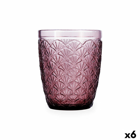 Juomalasi 290 ml kuviollinen pinkki lasi 6 kpl arjen käyttöön tiskikoneeseen