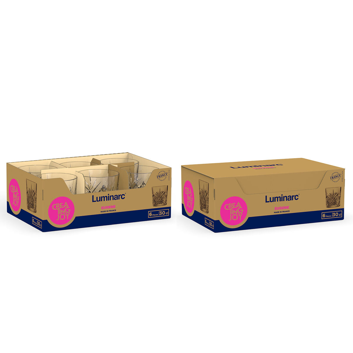 Juomalasi 300 ml, konepestävä 6 kpl, läpinäkyvä kuvioitu lasi Luminarc