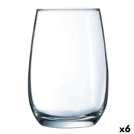 Juomalasi 370 ml, 6 kpl läpinäkyvä - tiskikoneeseen & jääkaappiin sopiva
