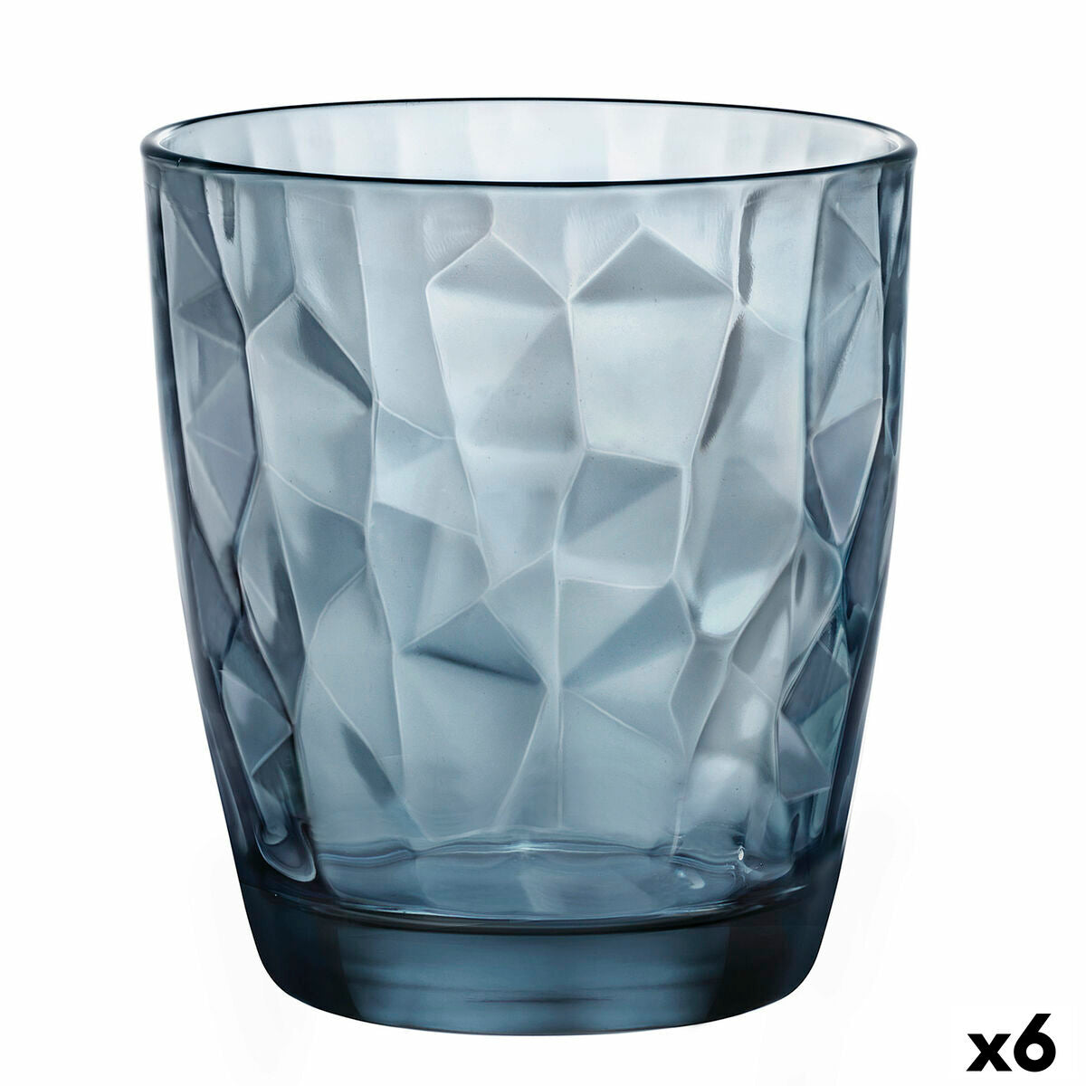 Juomalasi 390 ml, 6 kpl - sininen diamond-kuvio, Bormioli Rocco