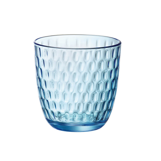 Juomalasit 290 ml, relief-lasipinta, siniset, 6 kpl - lasisetti ruokailuun