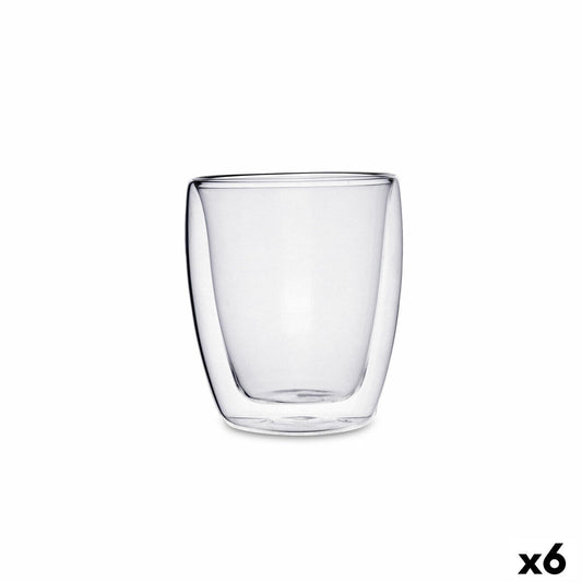Juomalasit 300 ml, 6 kpl - tuplaseinäiset läpinäkyvät lasit, kotikäyttöön