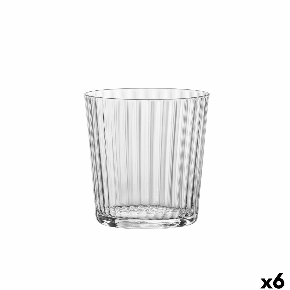 Juomalasit 350 ml, 6 kpl, kirkas lasi, uritettu malli keittiöön arkeen & juhlaan