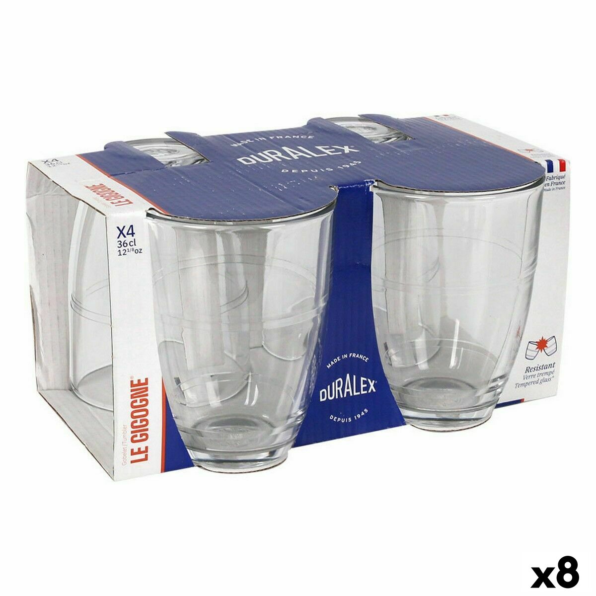 Juomalasit 360 ml karkaistut, Gigogne 4 kpl setti (8 osaa) Duralex