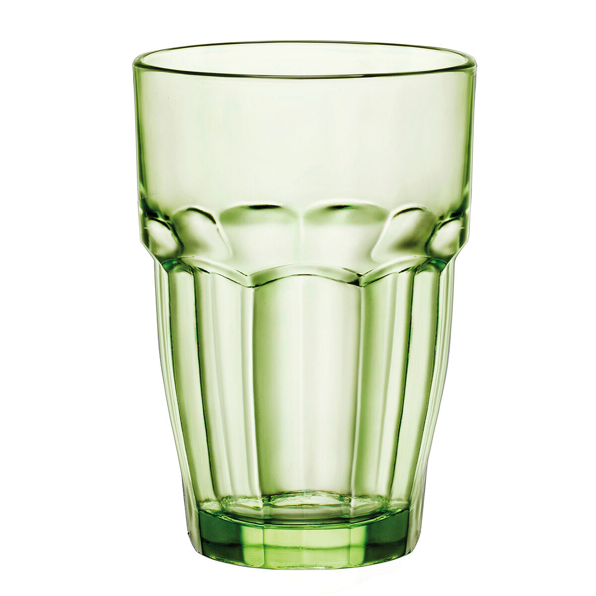 Juomalasit 370 ml, vihreät 6 kpl - facetti-design, konepestävä arkeen keittiöön