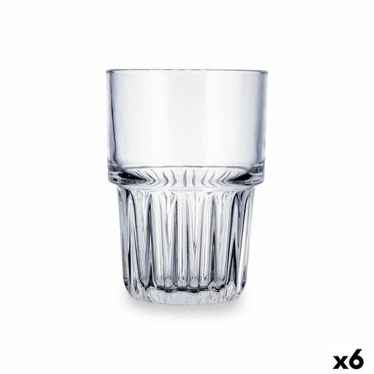Juomalasit 390 ml 6 kpl, kirkas lasi - Cubik-mallinen juomalasi keittiöön