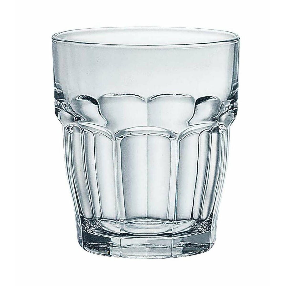 Juomalasi 390 ml, 6 kpl - kirkas facettimallinen drinkkilasi tiskikoneeseen