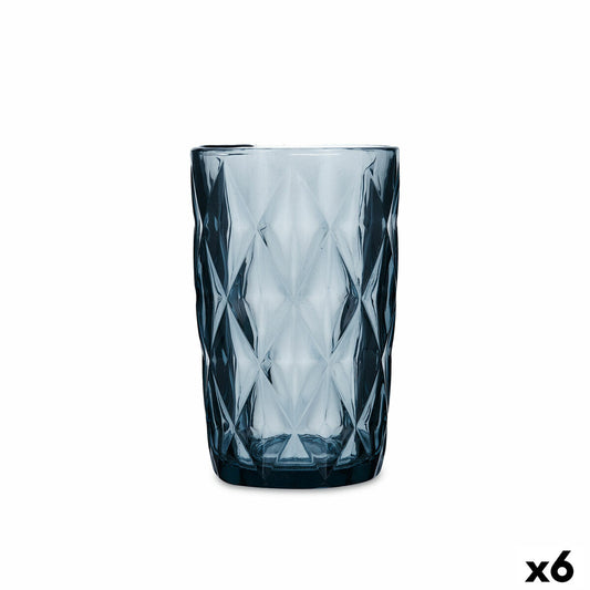 Juomalasit 400 ml, sininen, 6 kpl - kuviolliset lasit arkeen & juhlaan