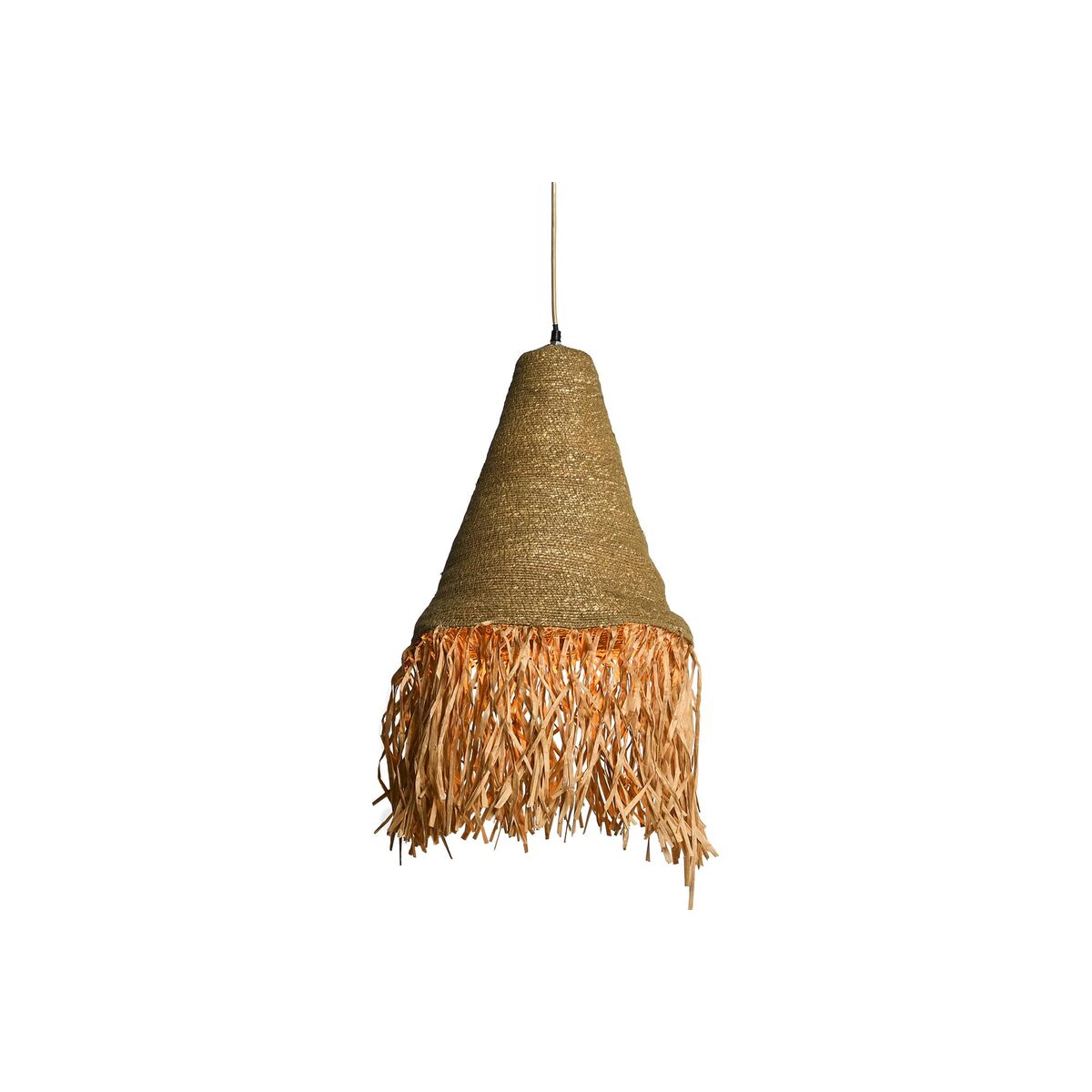 Juutti-riippuvalaisin E27, 67 cm - luonnollinen sävy, rautarunko 50 W