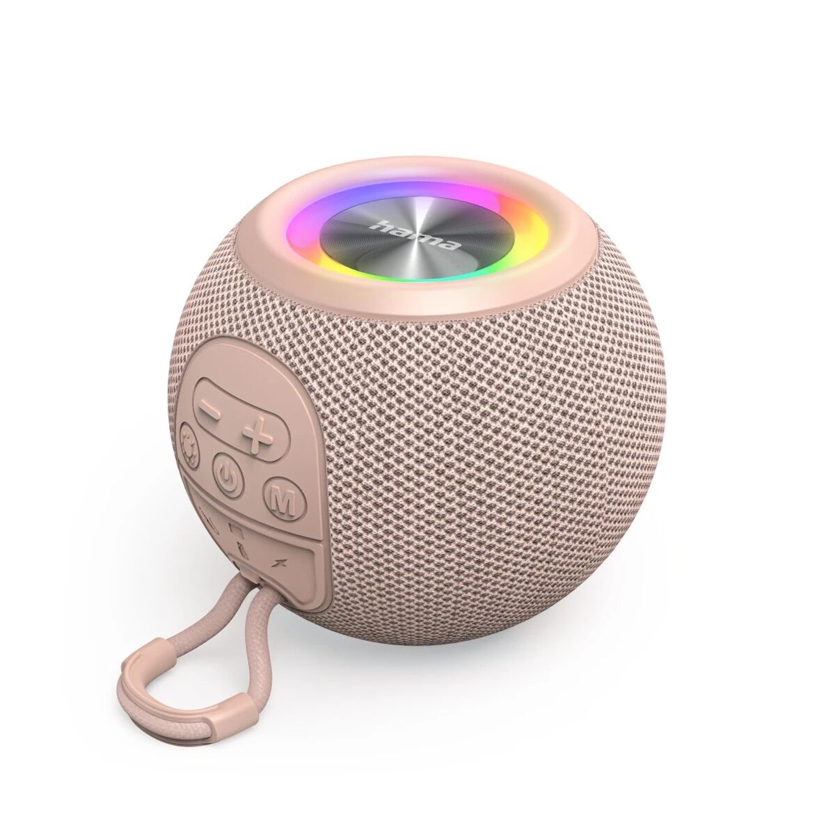 Kannettava Bluetooth-kaiutin, 10 h akunkesto 5 W, LED-valo, microSD, pinkki