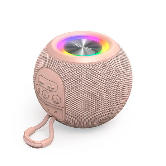 Kannettava Bluetooth-kaiutin, 10 h akunkesto 5 W, LED-valo, microSD, pinkki