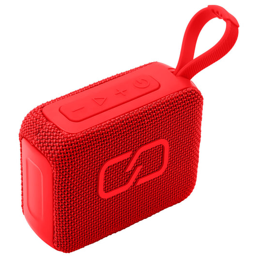 Kannettava Bluetooth-kaiutin 5 W, stereo, punainen kangaspinta - USB & AUX