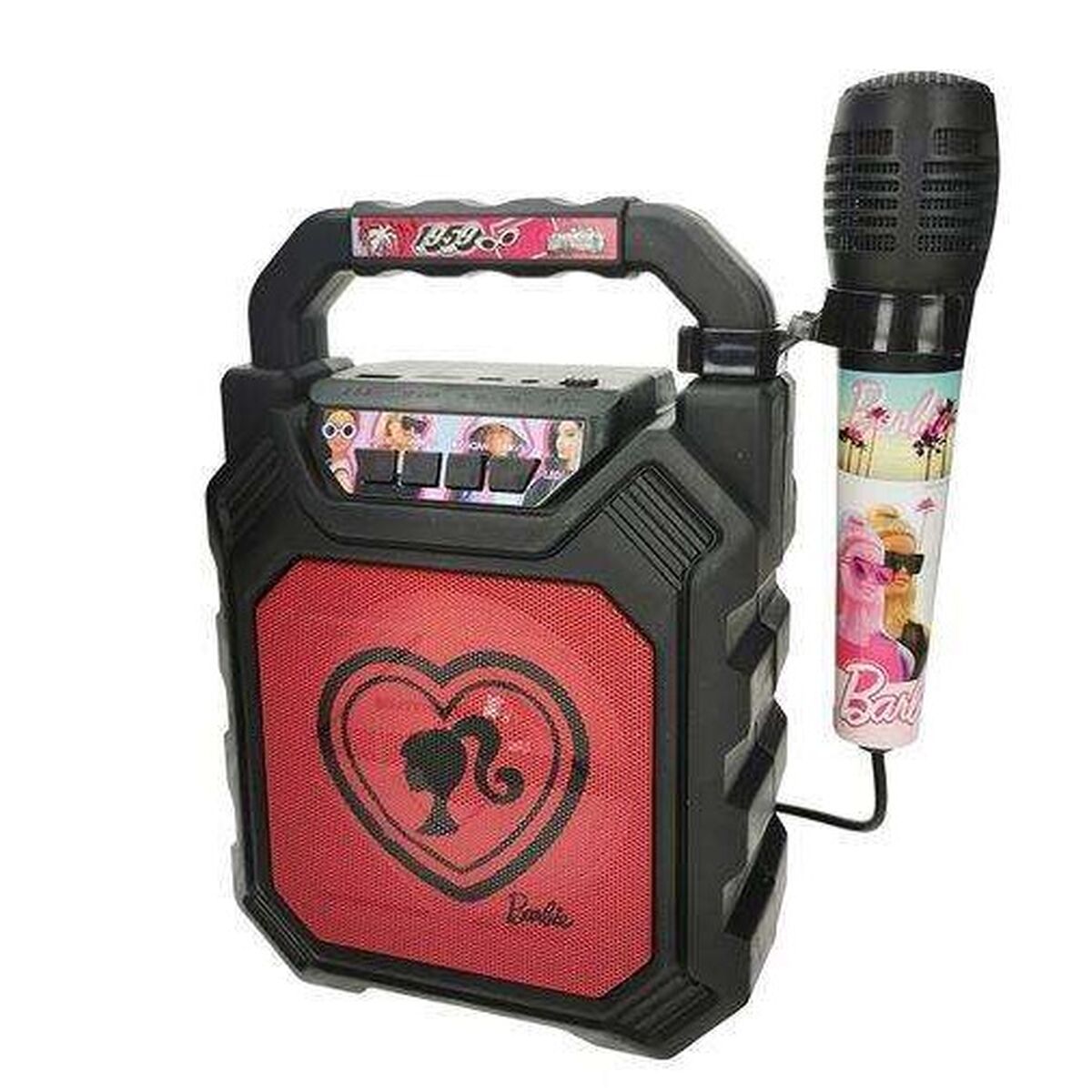 Kannettava Bluetooth-kaiutin mikrofonilla, karaoke, lasten, Barbie-kuvio 3+