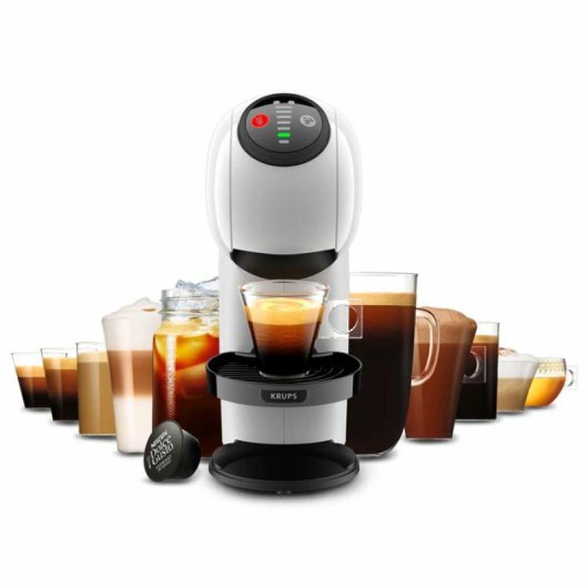 Kapselikahvinkeitin 15 bar, cappuccino-toiminto, 800 ml vesitankki, valkoinen