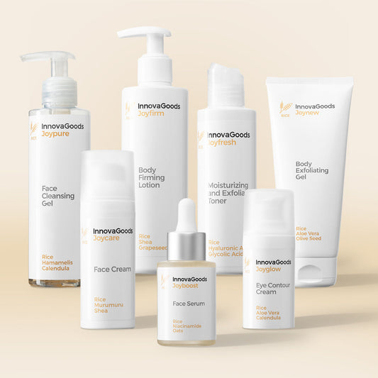 Kasvojen & vartalon rutiinipaketti riisi, vegaaninen 7-os., päivittäiseen hoitoon