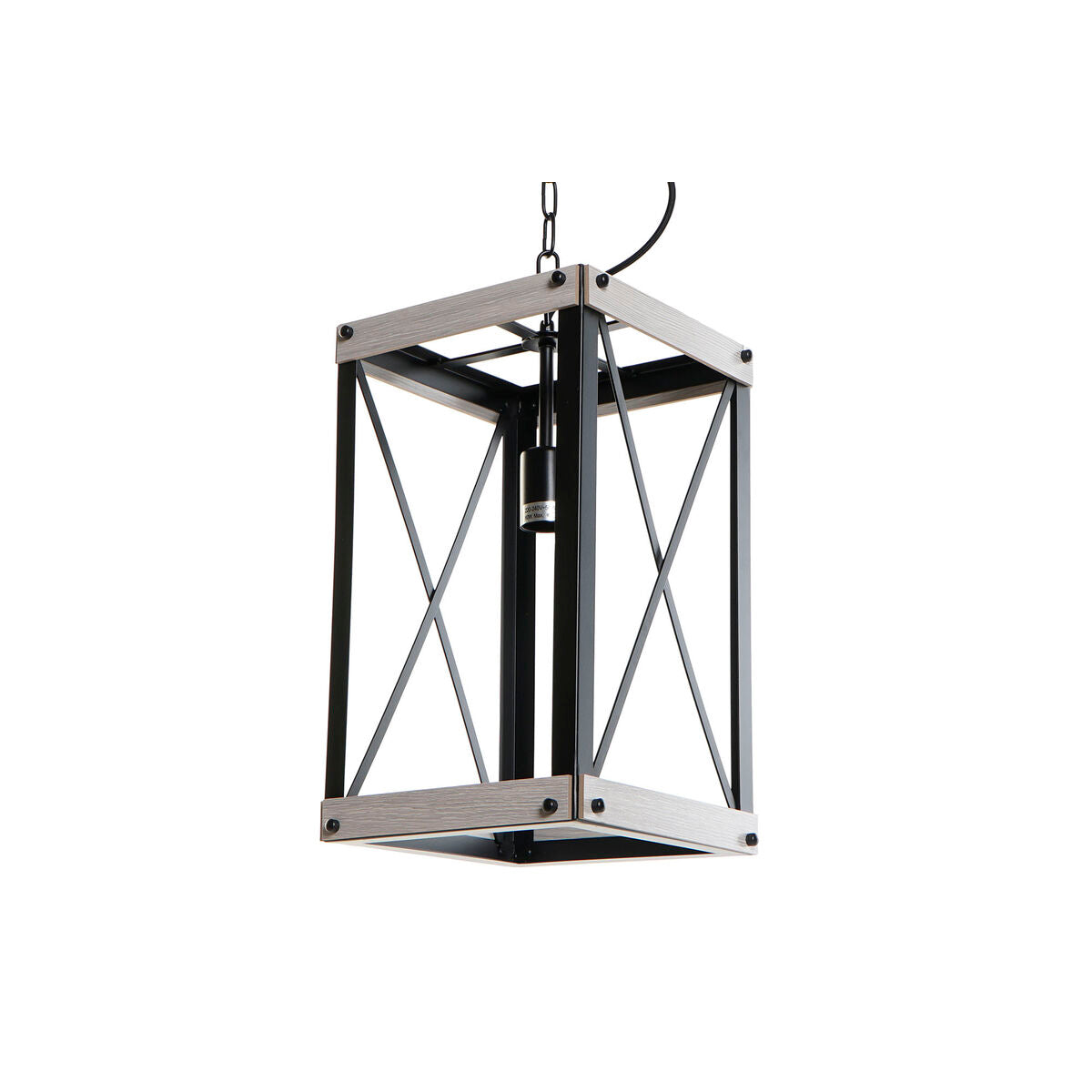 Kattovalaisin metallikehys, musta & ruskea, E27 220 V 50 W, 25 x 25 x 43 cm