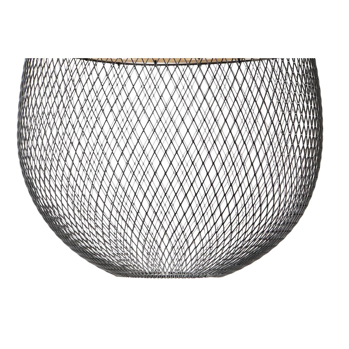 Kattovalaisin musta metalliverkko rattan-keskiosa 50 W E27, 32x32x43 cm