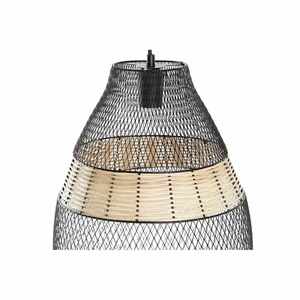 Kattovalaisin musta metalliverkko rattan-keskiosa 50 W E27, 32x32x43 cm