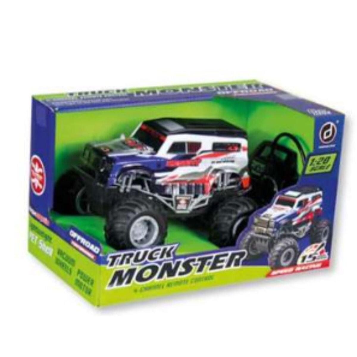 Kauko-ohjattava auto monster truck 1:20, isot renkaat, lapsille 18×13×13 cm