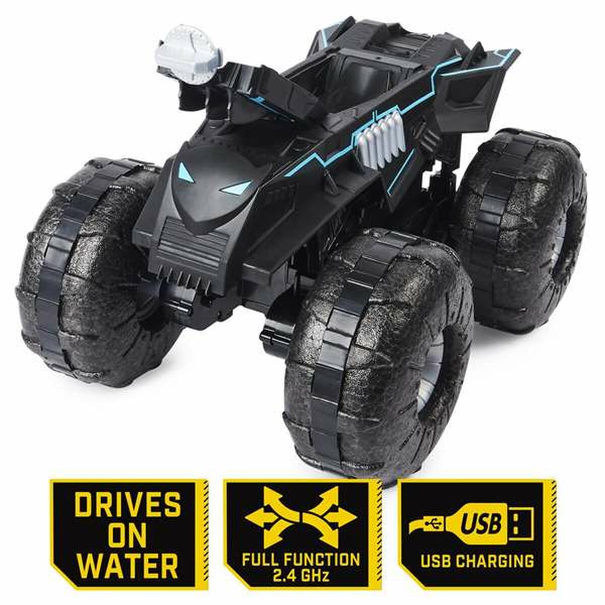 Kauko-ohjattava auto maastokelpoinen Batmobile, radio-ohjaus, lapsille 4+
