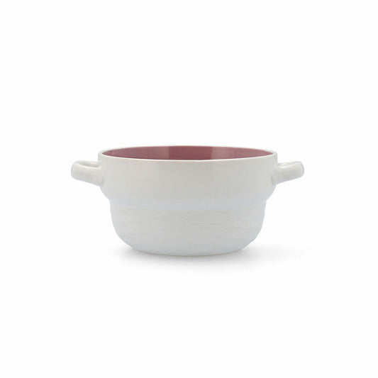 Keittokulho 500 ml, pinottava, 6 kpl, keramiikka, vaaleanpunainen, kahvoilla