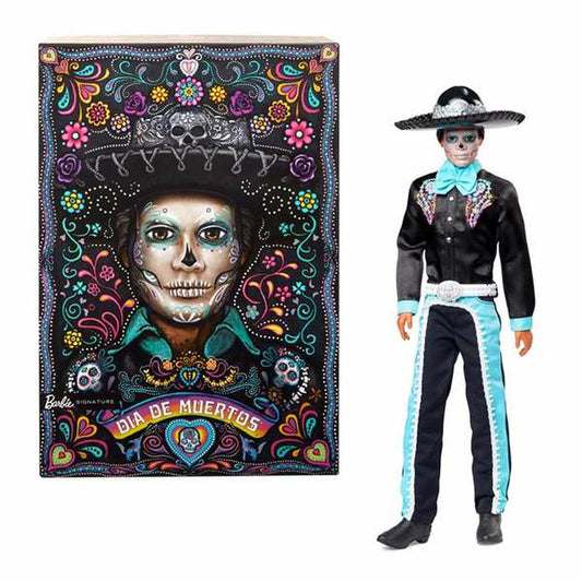Ken nukke Kuolleiden päivä, Day of the Dead -asu, musta figuuri, lapsille