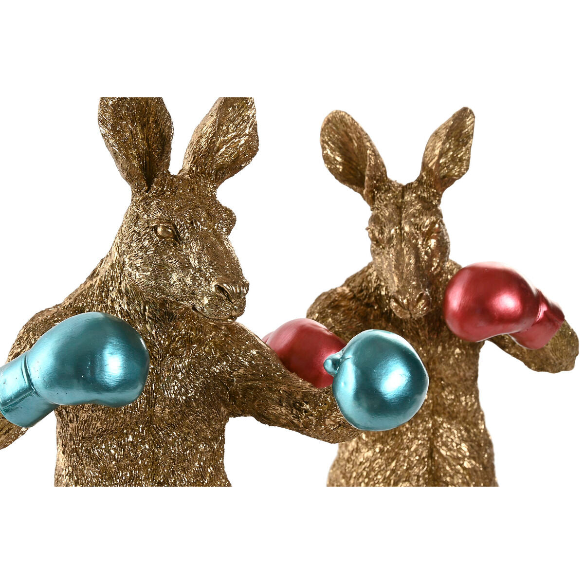 Kenguru koristehahmo, kullattu 2 kpl, siniset & punaiset nyrkkeilyhanskat 23x25x40,5 cm