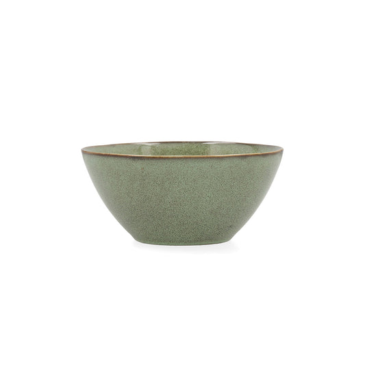 Keraaminen kulho 15,8 x 15 x 7 cm, vihreä reliefi, tiskikoneen kestävä, 6 kpl