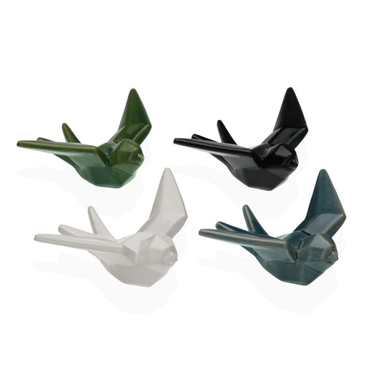 Koristehahmo lintu, keraaminen 12,7×6×16 cm, monivärinen sisustukseen pöydälle