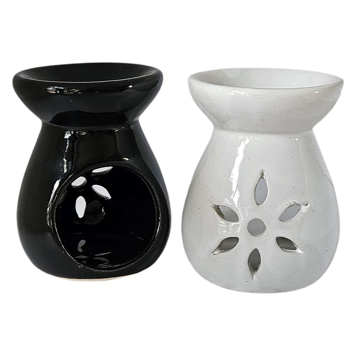 Eteeristen öljyjen poltin keraaminen, musta – tealight-kynttilälle kotiin