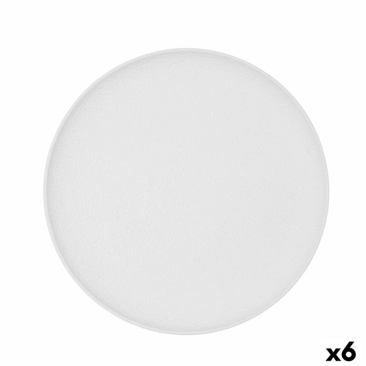 Lautaset 6 kpl keraamiset litteät, valkoinen 26,5 cm, astiapesuun & mikroaaltioon