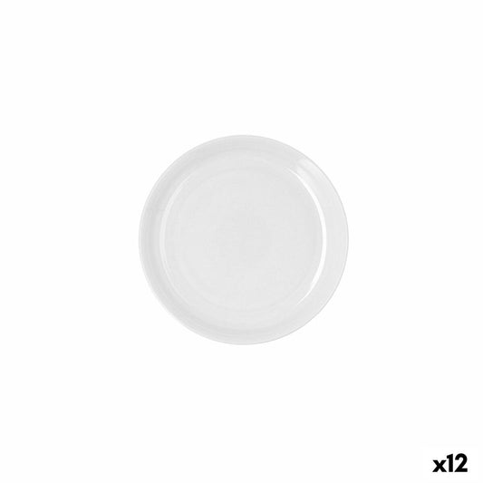 Lautanen 21 cm, keramiikkalautanen litteä valkoinen, 12 kpl ruokailuun keittiöön