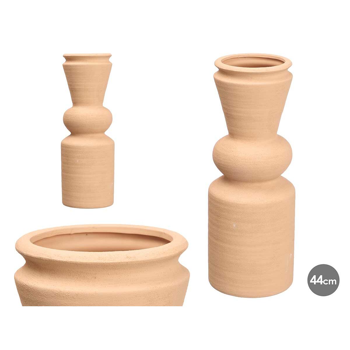 Keramiikkamaljakko 15 x 44 x 15 cm, ruskea kartio-muoto, sisustusmaljakko