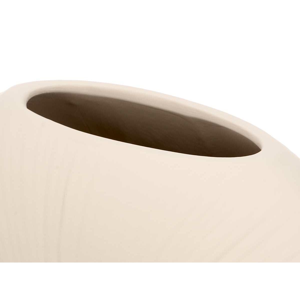Keramiikkamaljakko beige, pyöreä 29 x 26 x 11 cm, 4 kpl, kodin sisustukseen