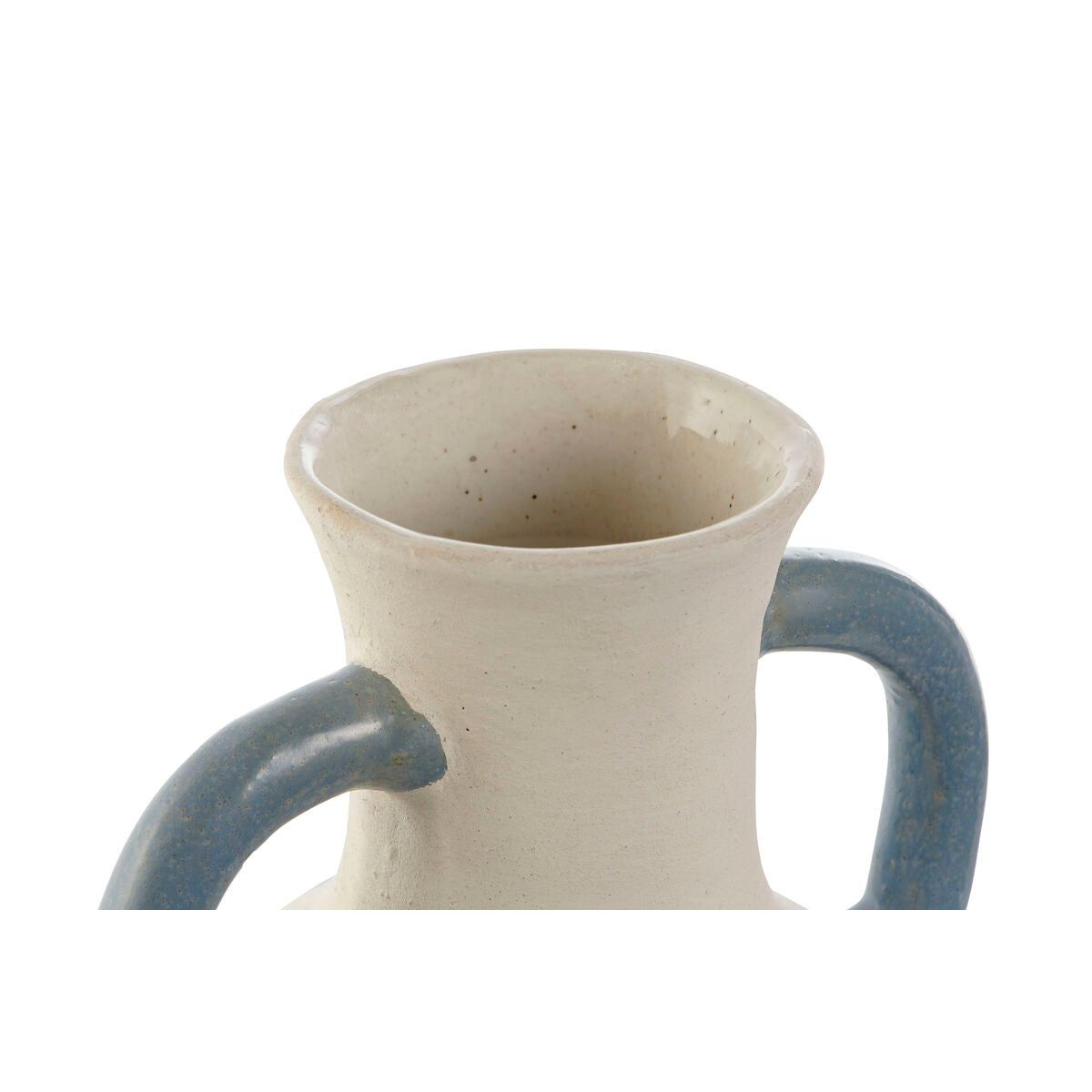 Maljakko keramiikka, välimerellinen sininen-beige, kahvoilla 15 x 25 cm