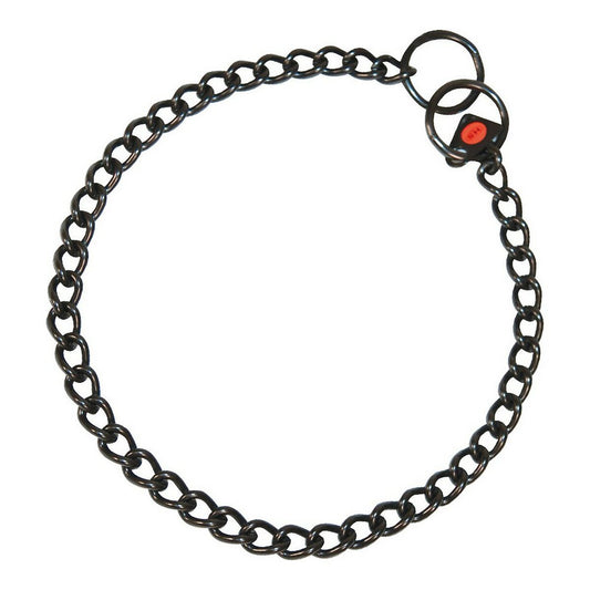 Ketjupanta 2,5 mm 45 cm musta, ruostumaton teräs - lyhyet lenkit