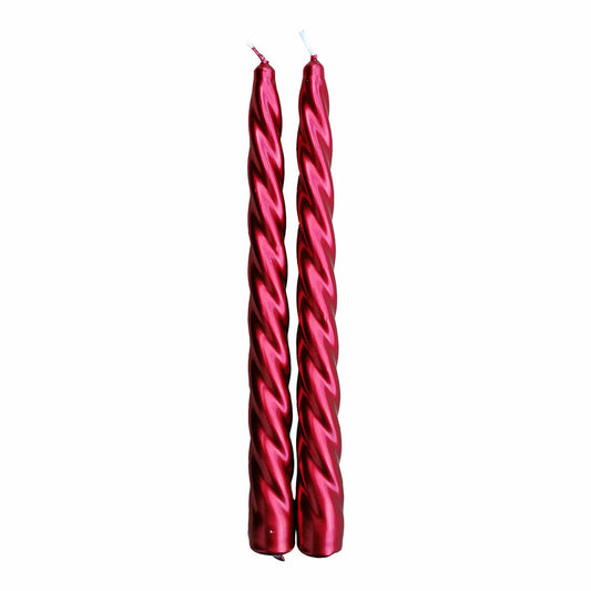 Kierrekynttilät 24 cm, 2 kpl - koristeelliset punaiset joulukäyttöön